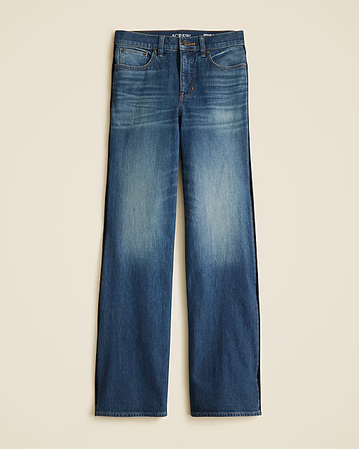 Denim trouser jean with velvet stripe | J. Crew US