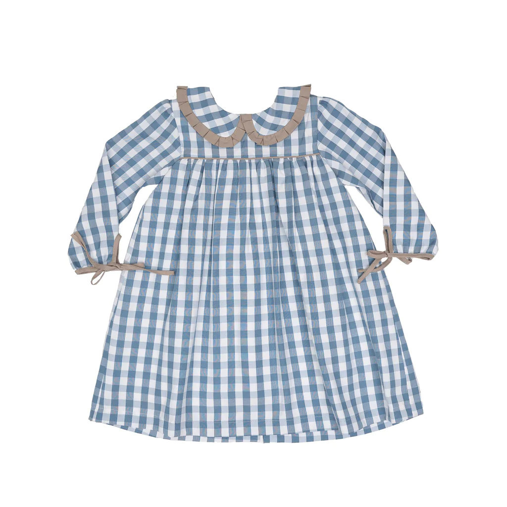 Cecilia Blue Check Dress | The Oaks Apparel Company