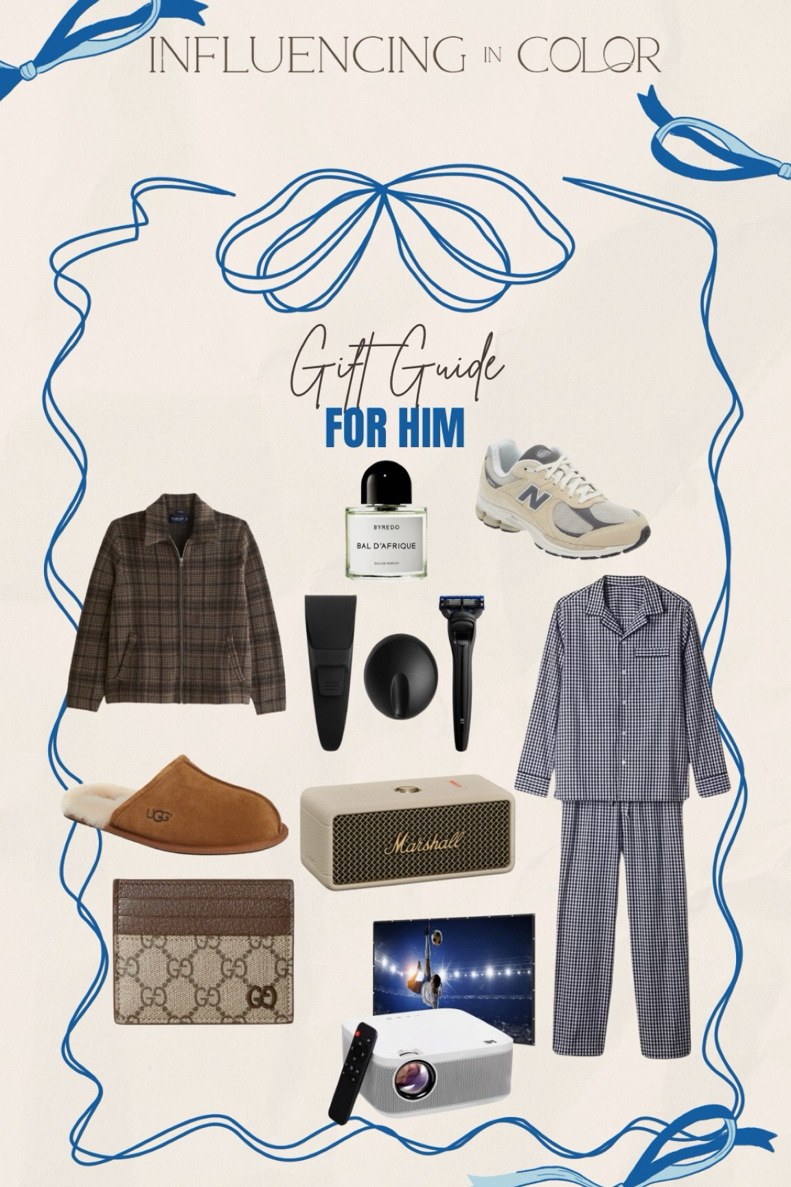 Gift guide for him! Cologne, razor, wallet, pjs, ugh slippers, projector, new balance sneakers 

#LTKGiftGuide #LTKMens #LTKHoliday