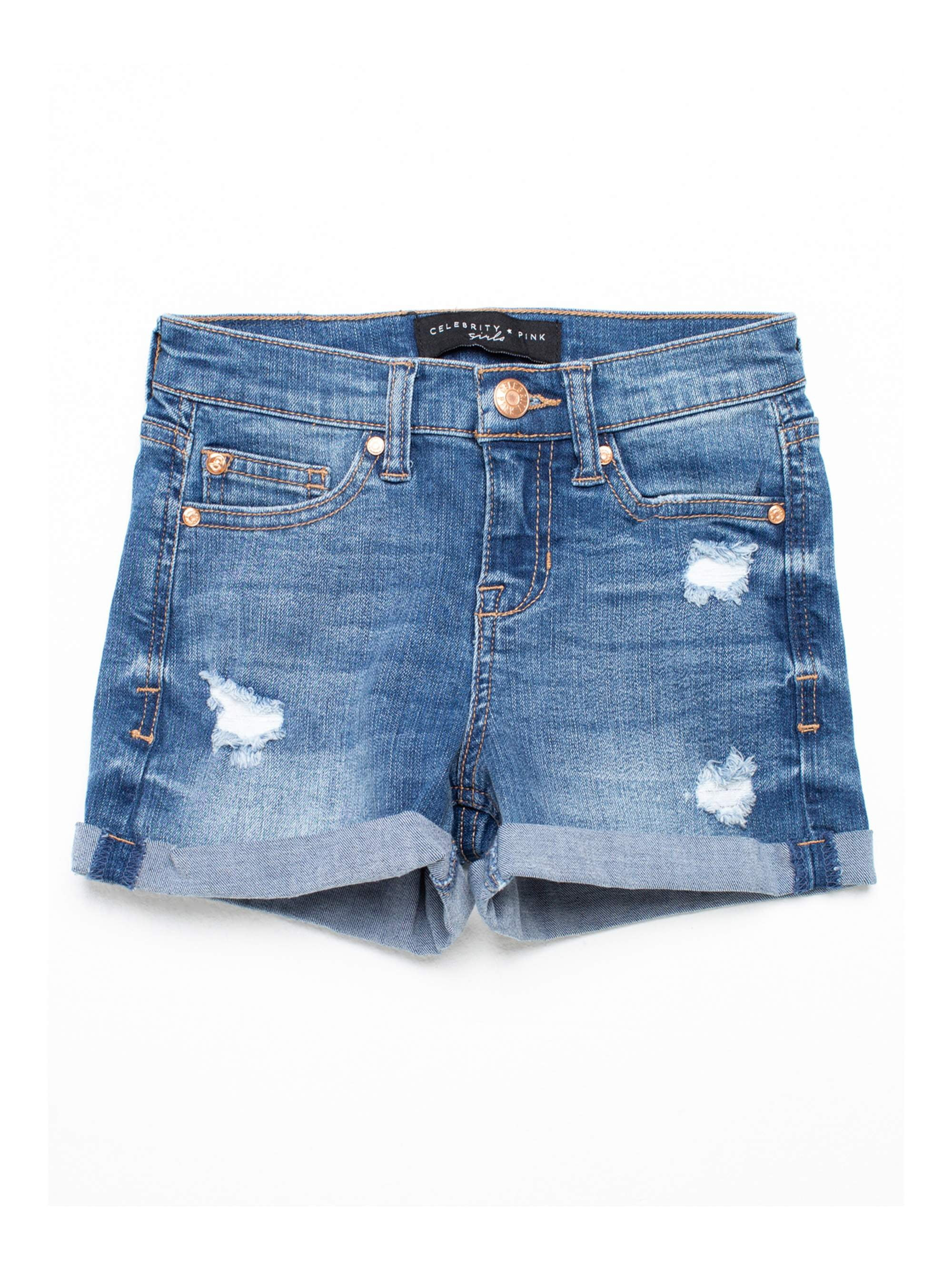 Celebrity Pink Girls 3" Mid-Ride Roll Cuff Shorts, Sizes 7-12 | Walmart (US)
