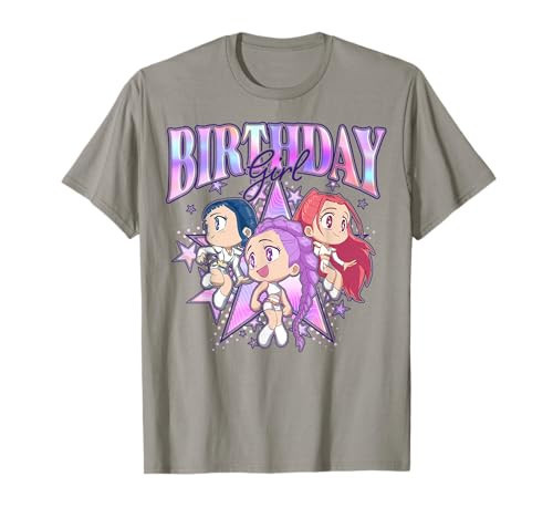 Kpop Demon Hunters Birthday Girl Cute Chibi Group Shot T-Shirt | Amazon (US)