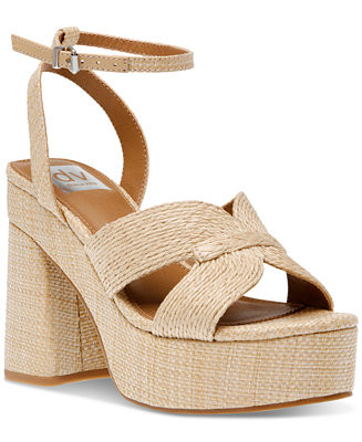 Women's Waylan Raffia Platform Crossband Dress Sandals | Macy's