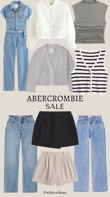 Abercrombie has 15% off nearly everything right now! 

AF, jeans, denim, jumpsuit, cardigan, sweater vest, tank, bomber jacket, shorts, skort

#LTKfindsunder100 #LTKsalealert #LTKstyletip