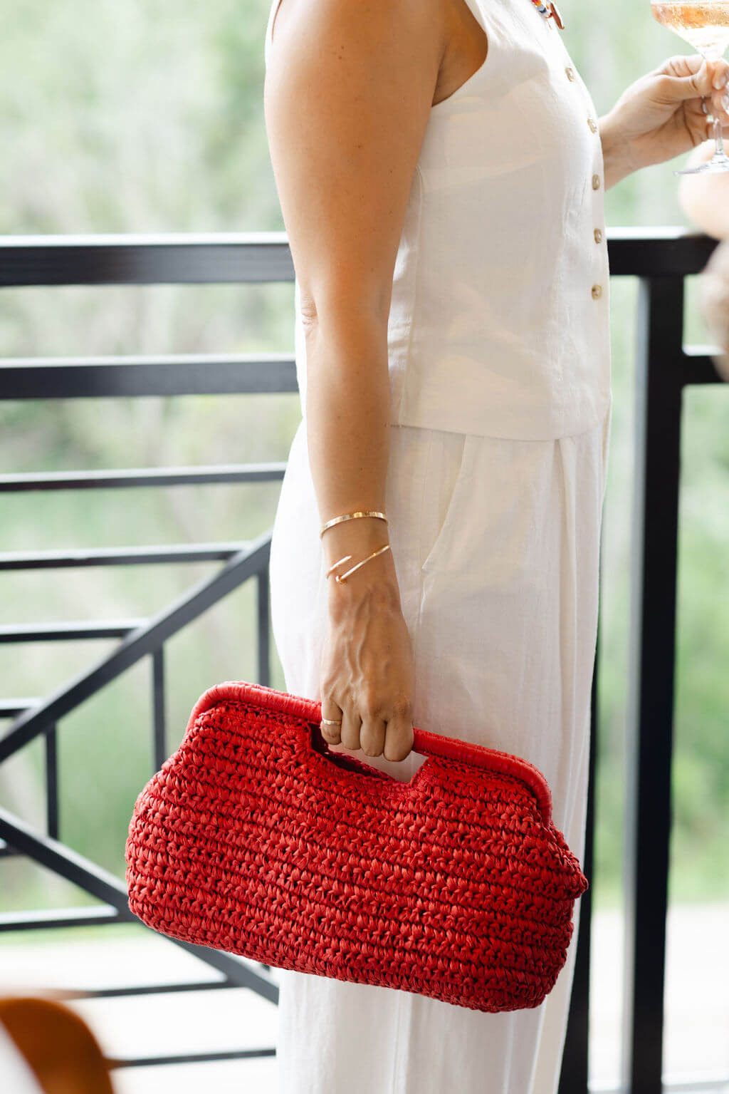 An easy tonal summer outfit with a pop of color ❤️ this clutch has been a favorite this season and it fits so much!  

 #LTKootd #LTKSeasonal