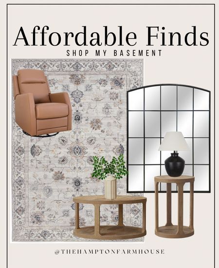 Shop my affordable basement finds! 

Area rug, mirror, end table, coffee table, rug, rocking chair, recliner, living room  

#LTKhome #LTKstyletip #LTKfamily