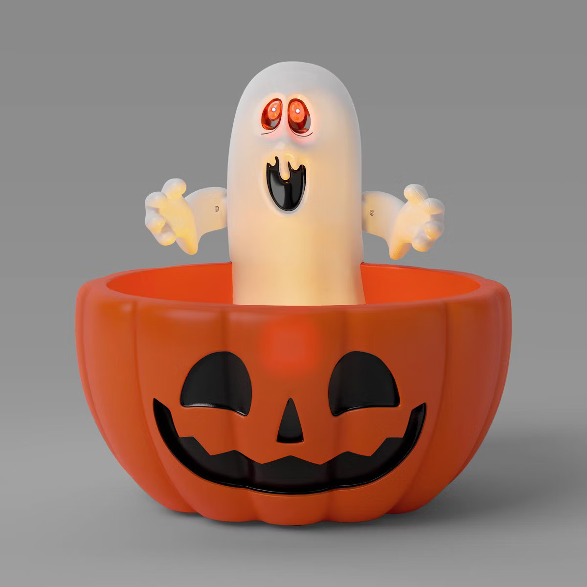 10.63" Light and Sound Ghosty Candy Bowl Halloween Decorative Prop Orange - Hyde and EEK! Boutiqu... | Target