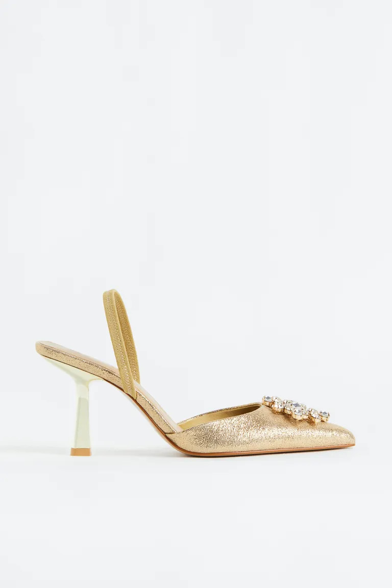 Shimmering metallic slingbacks | H&M (UK, MY, IN, SG, PH, TW, HK)