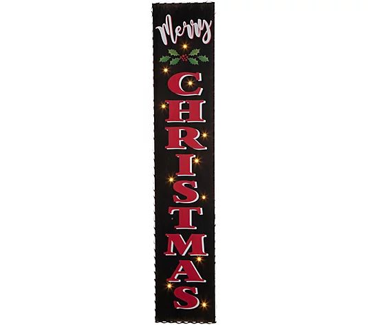 Glitzhome 42" MERRY CHRISTMAS LED Lighted Christmas Porch Sign - QVC.com | QVC