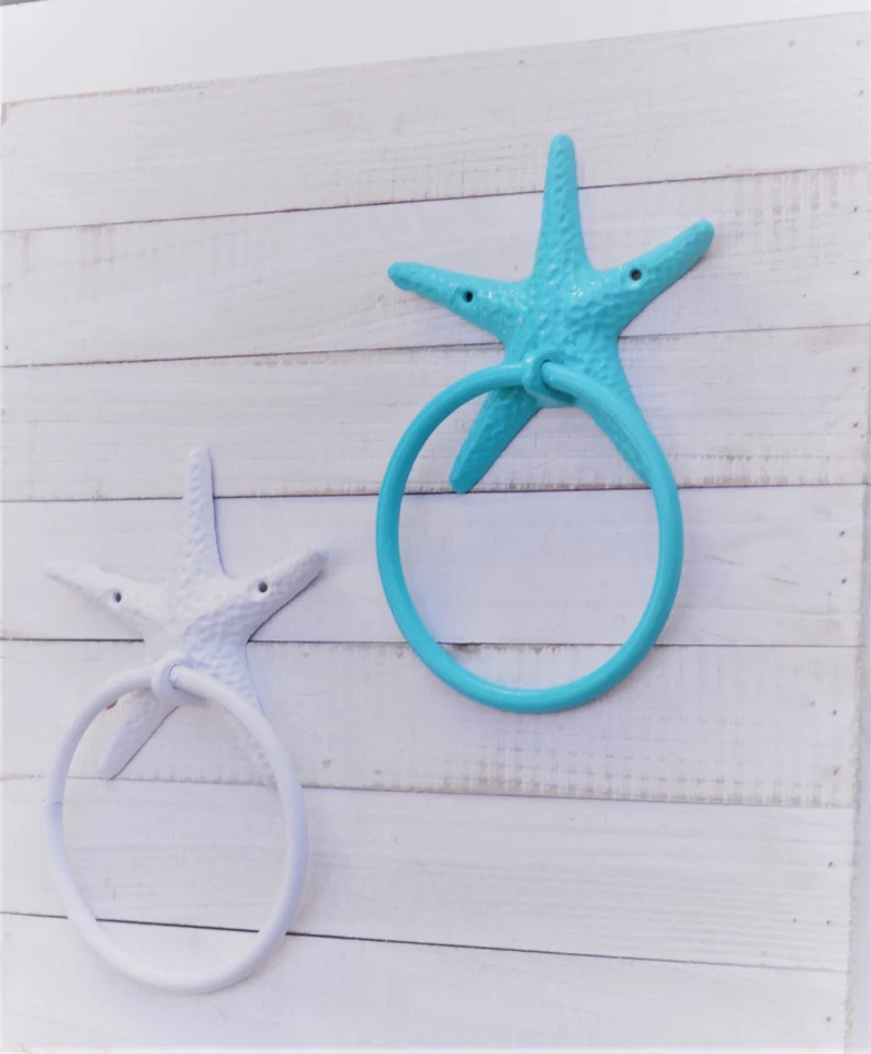 One Starfish Towel Ring Beach Nautical Decor Coastal | Etsy | Etsy (US)