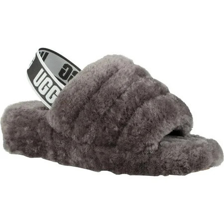Womens Fluff Yeah Gray Comfy Slide Slippers Shoes 7 Medium (B M) BHFO 1602 | Walmart (US)
