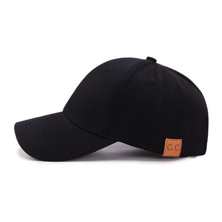 Black Cap Solid Color Baseball Cap Snapback Hats Casual Hip Hop Dad Hats For Men Women Unisex | Walmart (US)