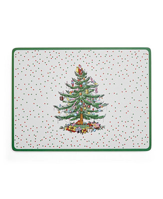 Christmas Tree Polka Dot Large Placemats, Set of 4 | Macy's