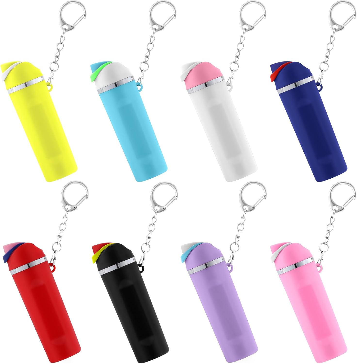 Wchoicsy 8 Pack Mini Tumbler Keychain for Owala Water Bottle, Mini Cup Keychain Chapstick Holder for Women Girls | Amazon (US)