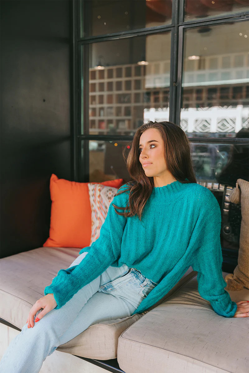 BuddyLove | Hadley Knit Sweater | Teal | BuddyLove