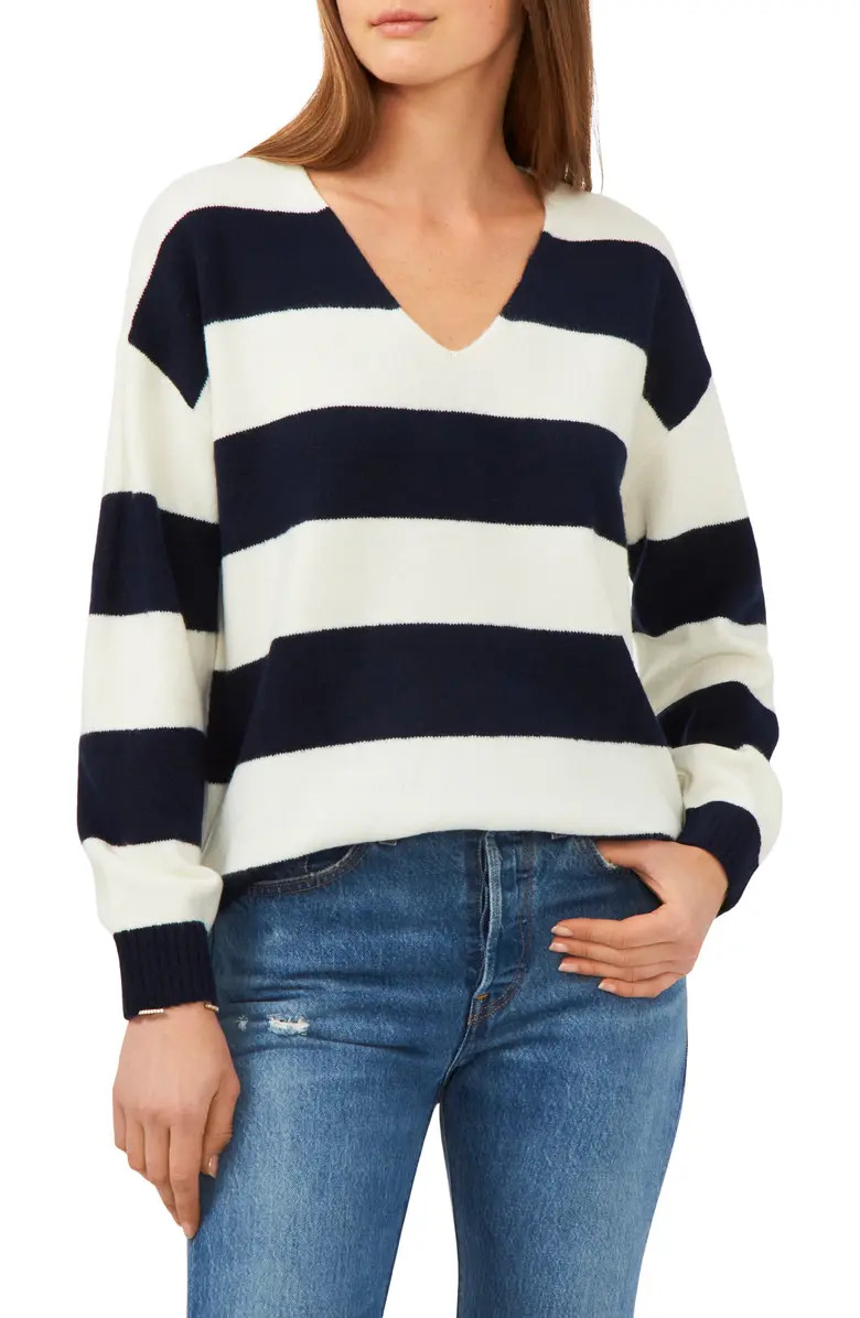 Stripe V-Neck Sweater | Nordstrom