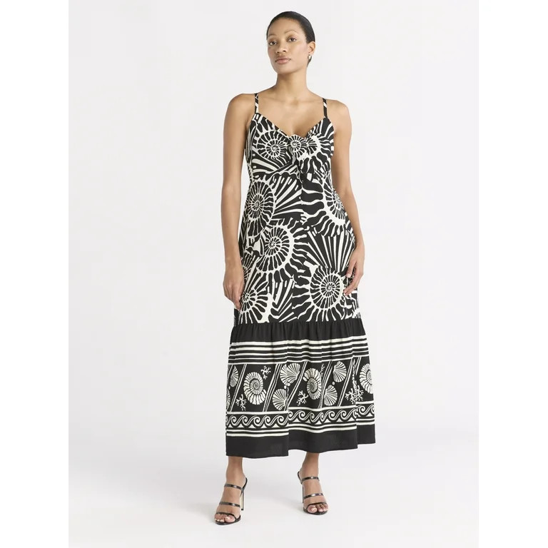 Sofia Jeans Women's and Women's Plus Tie Front Maxi Dress, Sizes XS-4X | Walmart (US)