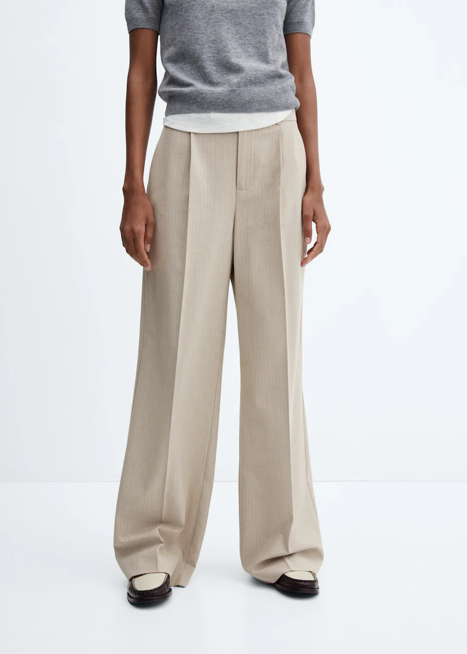 Straight linen-blend trousers -  Woman | Mango Canada | Mango Canada