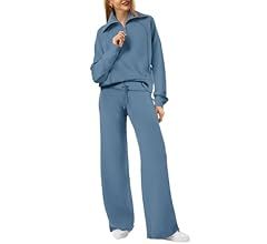 XIEERDUO Lounge Sets For Women 2023 Oversized Half Zip Sweatshirt And Wide Leg Sweatpant 2 Piece Out | Amazon (US)