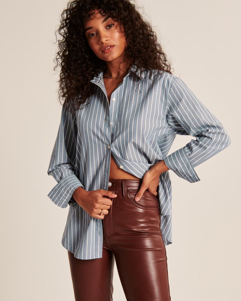 90s Oversized Button-Up Shirt | Abercrombie & Fitch (US)