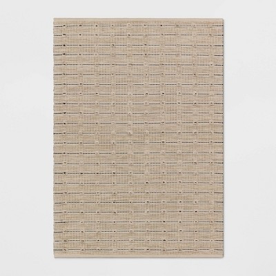 5'x7' Woven Striped Flatweave Rug Black/Cream - Threshold™: Handmade Cotton Jute Low Pile Indoor Area Rug | Target