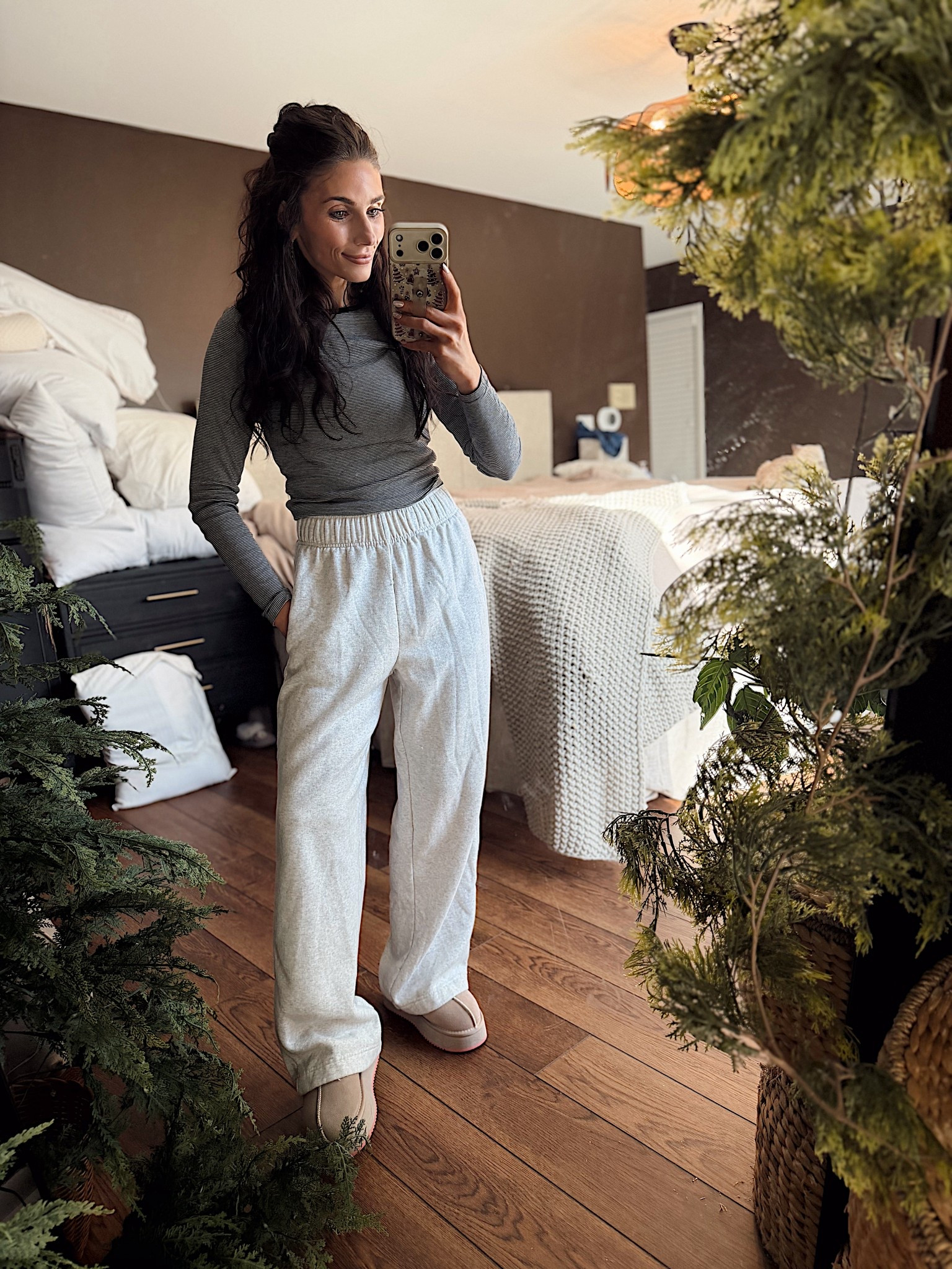 Snow storm coming tomorrow so running errands and refreshing the bedding. Staying warm and cozy in my favorite sweatpants and stripped long sleeve from @walmart today 🤍

#LTKootd #LTKPetite #LTKdayinmylife