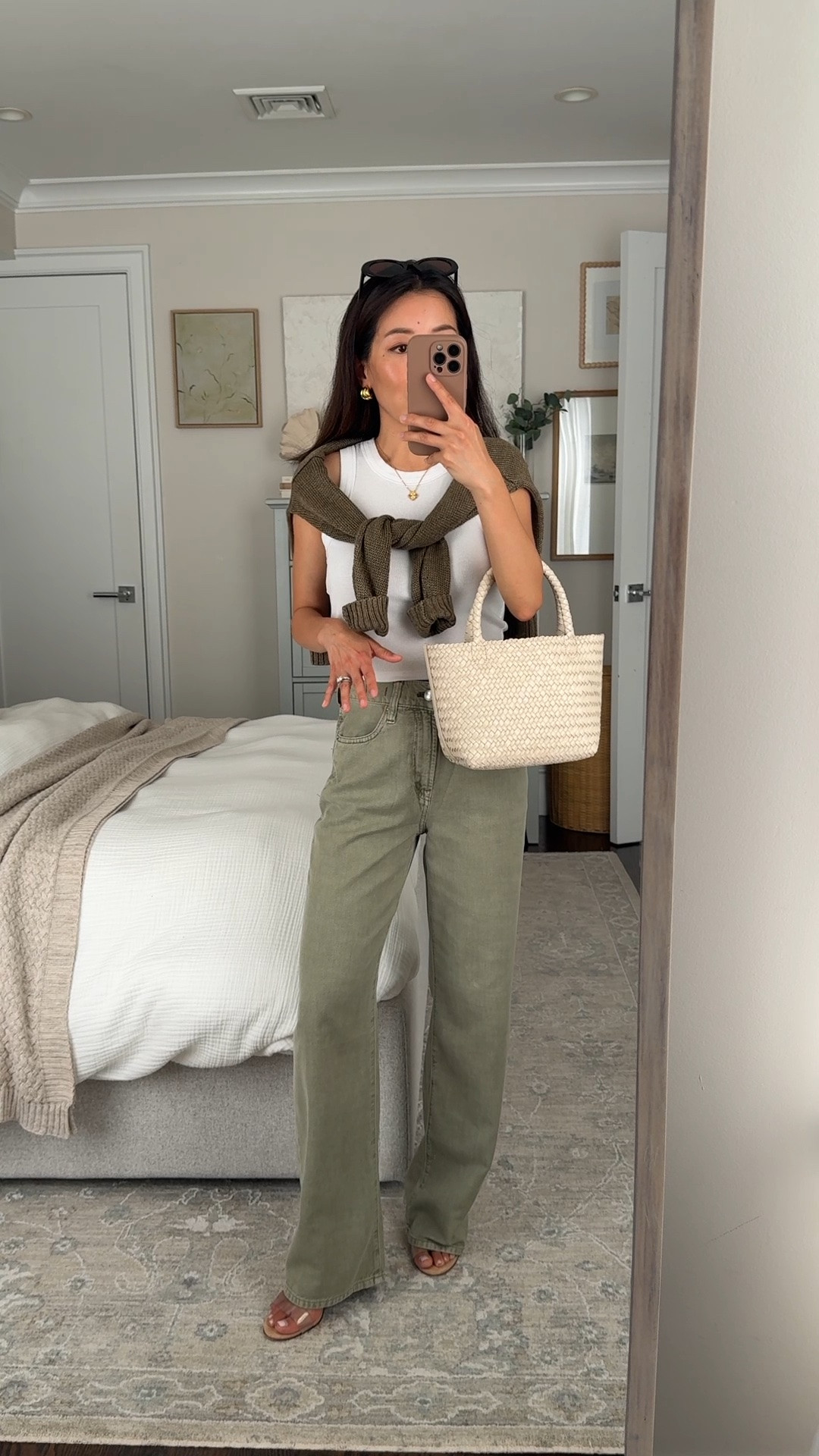 Size info below! 
• Olive Jeans in Airy Denim 24 short runs big at waist and long for petites 
• old tank XXS 
• Linen Drop-Shoulder Sweater XXS 
• Woven mini tote 
• Oval sunglasses

Petite friendly jeans, easy mom outfit, casual errand outfit

#LTKPetite #LTKmomlife #LTKootd