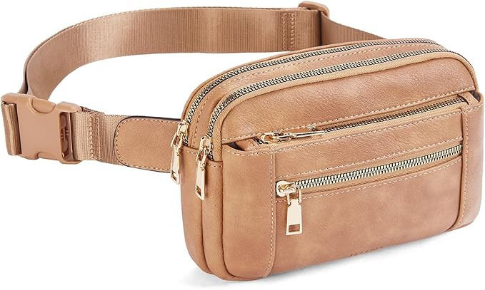 Telena Fanny Packs for Women Cross Body Bag Leather Belt Bag Fashionable Waist Bag with Adjustabl... | Amazon (US)