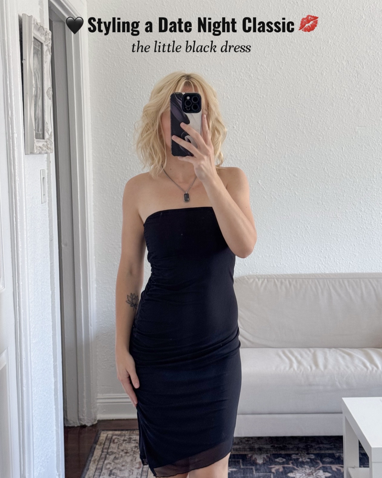 hiii! here’s how i’m styling my strapless black dress for a date night :)  for jewelry i went with my pearl necklace from hard jewelry, rings from hard jewelry & mobdark, earrings from mobdark, & bracelets from amazon & mobdark for my shoes i went with my free people mary jane’s. i spruced them up a bit with an anklet from hard jewelry.  then for my bag im going to use my coach ashton bag because its the perfect size for all my essentials! <3

my dress is from ardene but it is sold out! so is my bag :( so i linked some similar options for you guys!

 #wardrobeessentials  #capsulewardrobe  #littleblackdress

#LTKootd