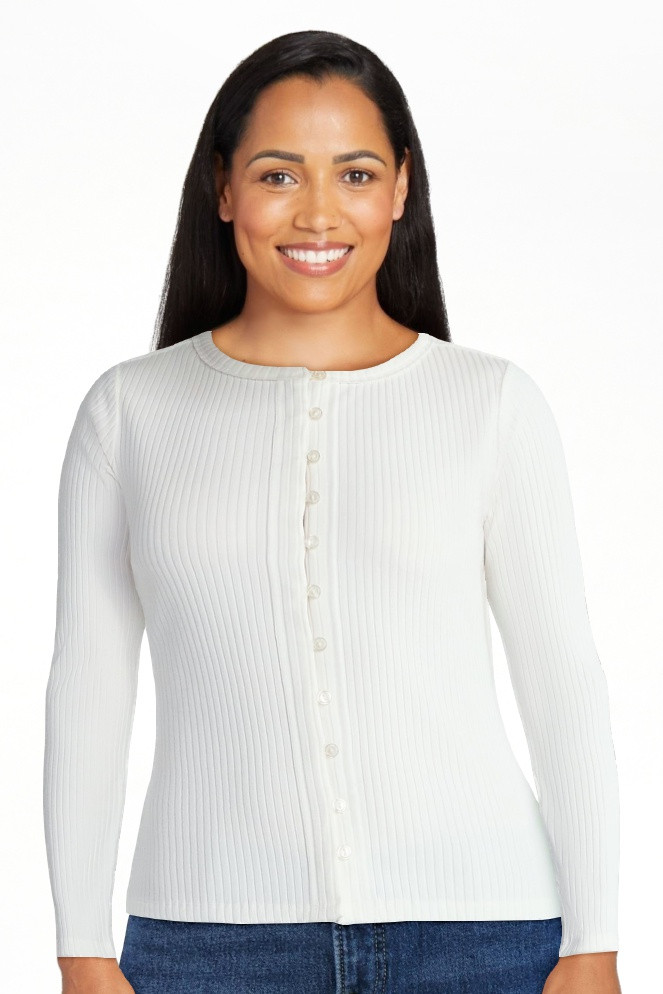 Madden NYC Women's Button Up Ribbed Top with Long Sleeves, Sizes XXS-XXL - Walmart.com | Walmart (US)