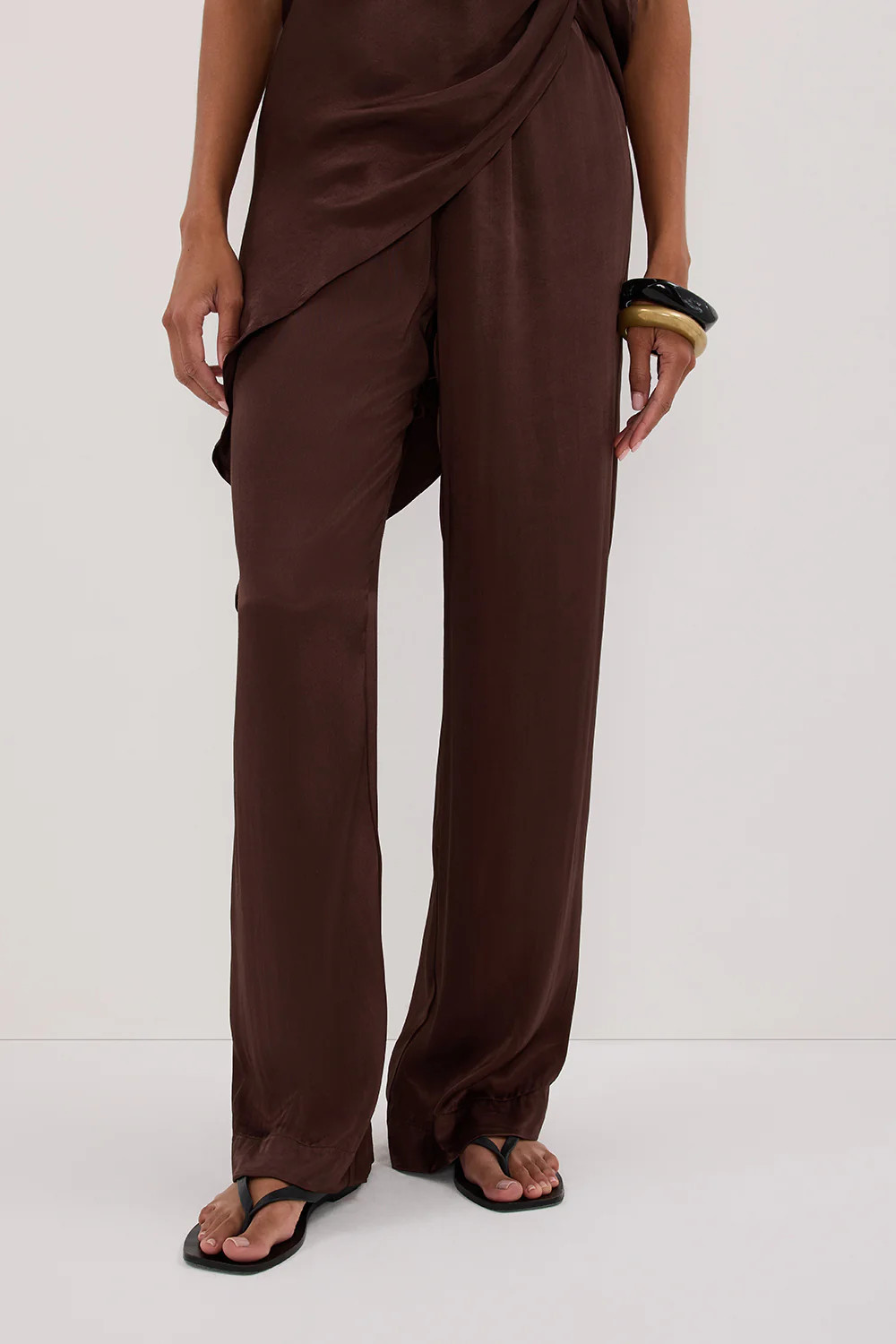 MONICA BITTER CHOC SATIN PANT | DISSH