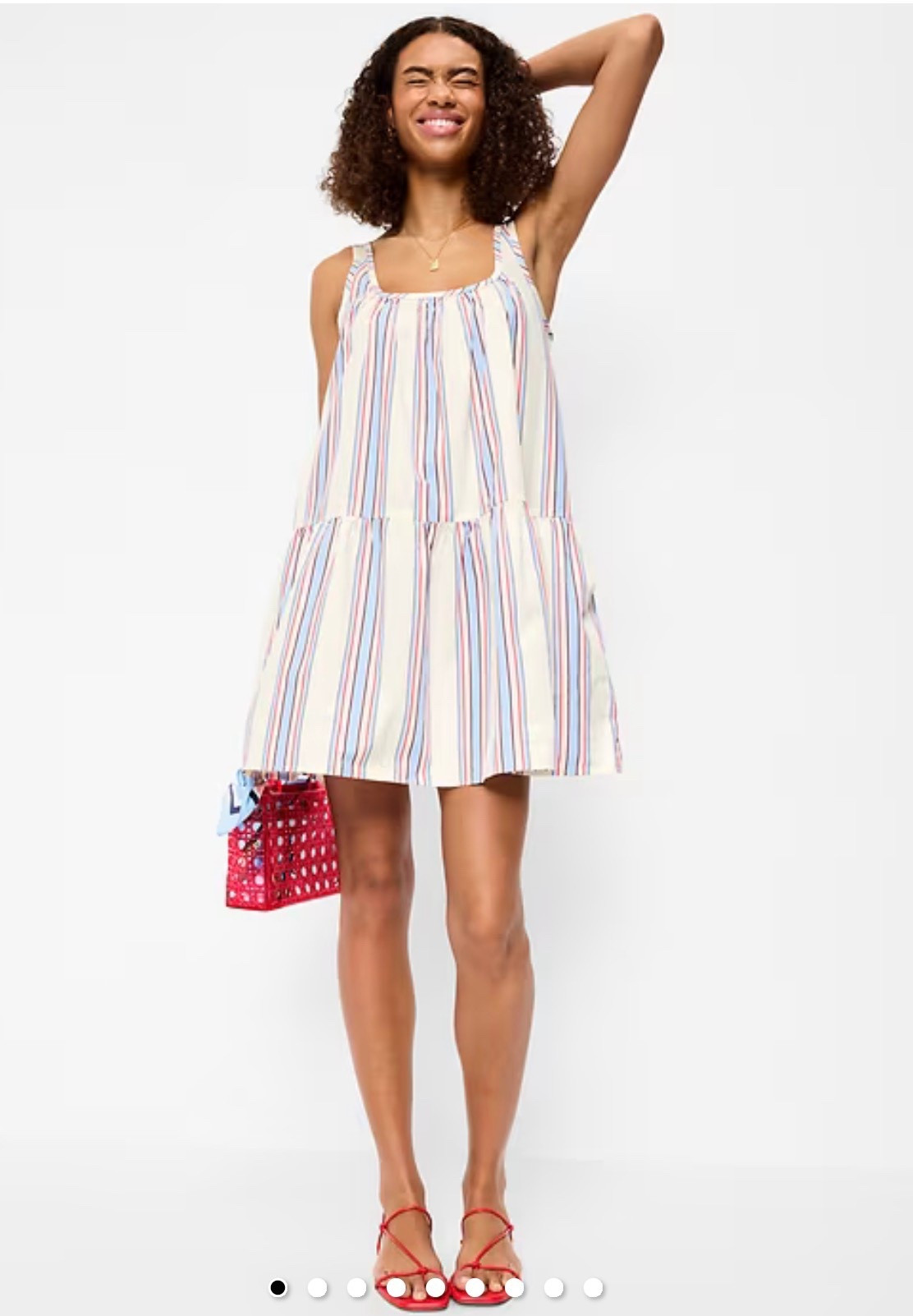 Just ordered this cutie mini swing dress that’s 100% cotton 👏🏼 in this cute blue stripe 🩵 I am thinking this will be perfect this spring and summer as a cover up to throw on over a swimsuit, cute for play dates, grabbing coffee with friends, and I love it styled here with red which looks so cute and patriotic for the summer for Memorial Day and Fourth of July festivities 🇺🇸

It’s 50% off right now making it only $19 🙌🏼🎉

#LTKootd #LTKSwim #LTKmomlife