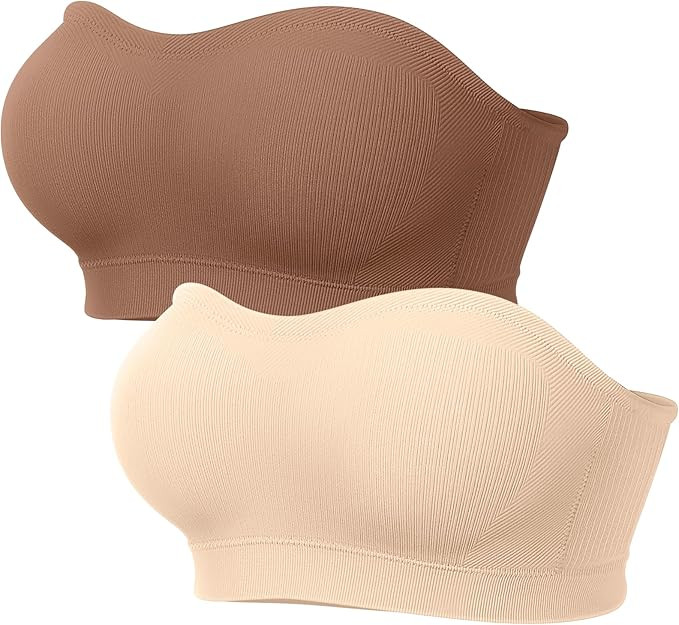 LetsJoli Push Up Strapless Bras for Women Supportive Bandeau Bra Non Slip Wireless No Underwire P... | Amazon (US)