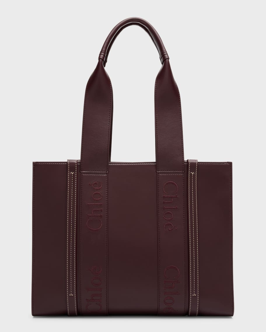 Chloe Woody Medium Leather Tote Bag | Neiman Marcus