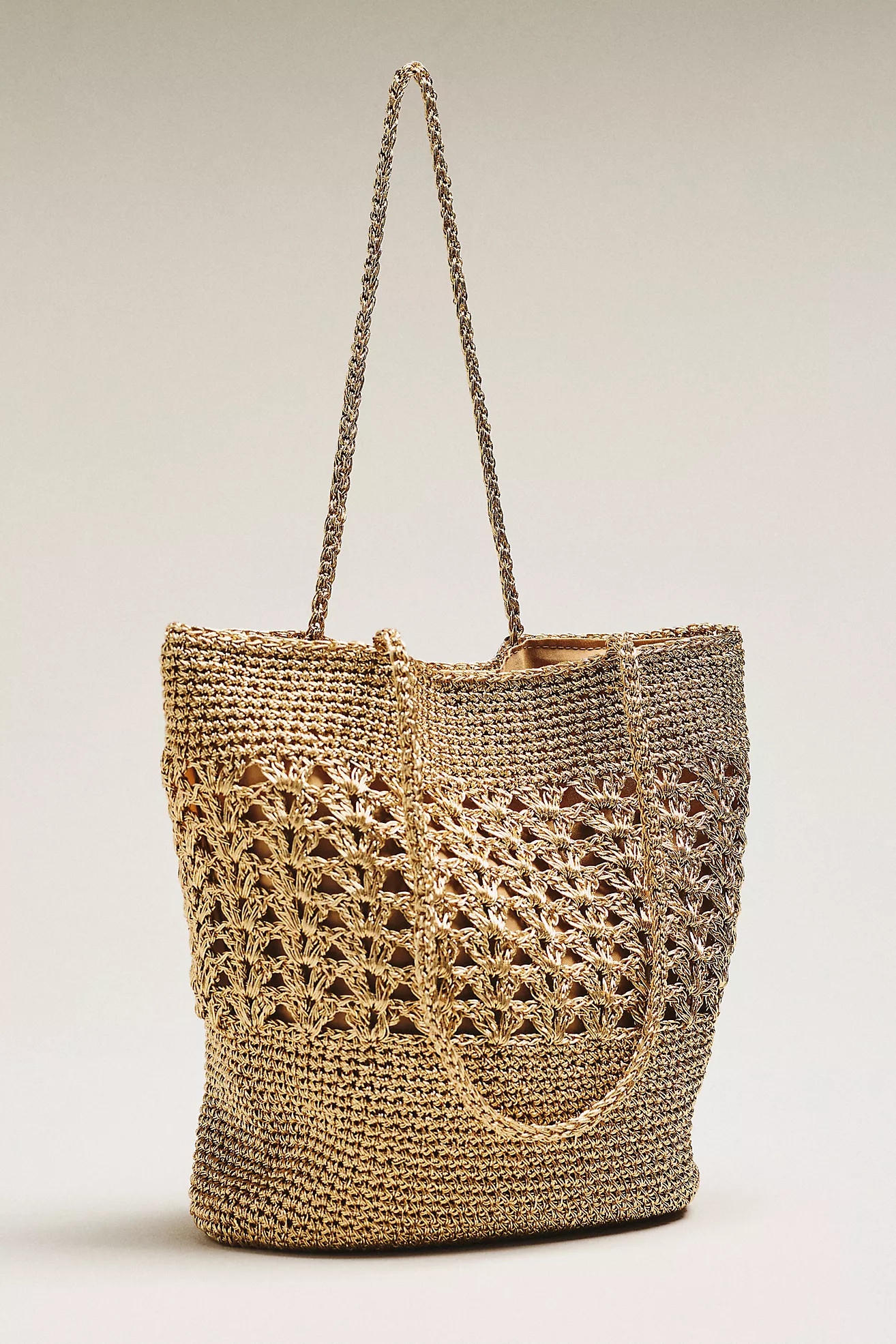 Woven Metallic Slouchy Tote Bag | Anthropologie (US)