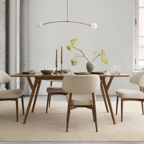 Mid-Century Extendable Dining Table & Chairs Set | West Elm (US)