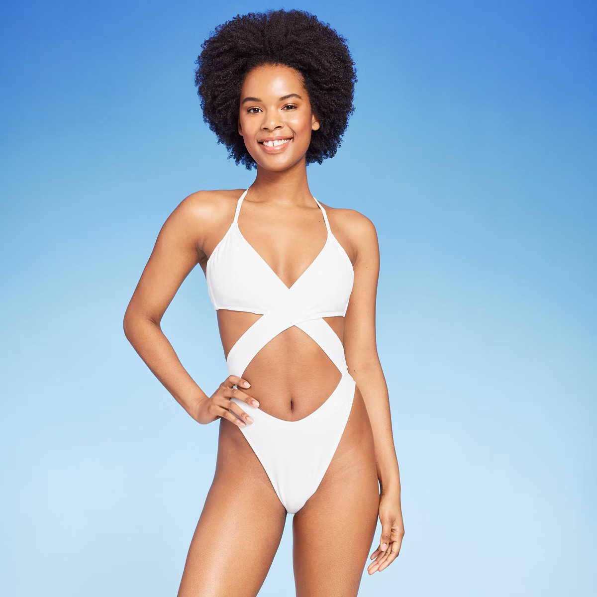 Women's Cross Front Cut Out Extra Cheeky One Piece Swimsuit - Wild Fable™ | Target