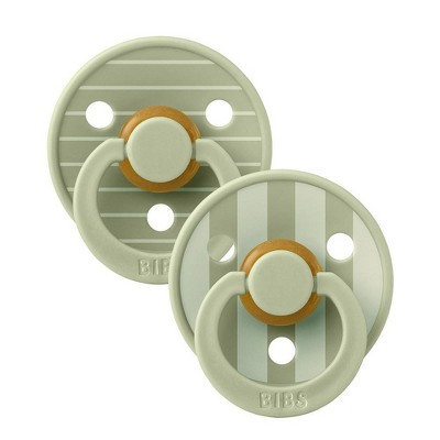 Bibs Studio Collection Colour Stripe Latex Pacifier, BPA-Free, Phthalate-Free, Rubber Latex, 6-18 Months, 2pk | Target