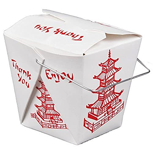 15 Count 16 oz Pagoda Wire Handle Chinese Takeout Box | Amazon (US)