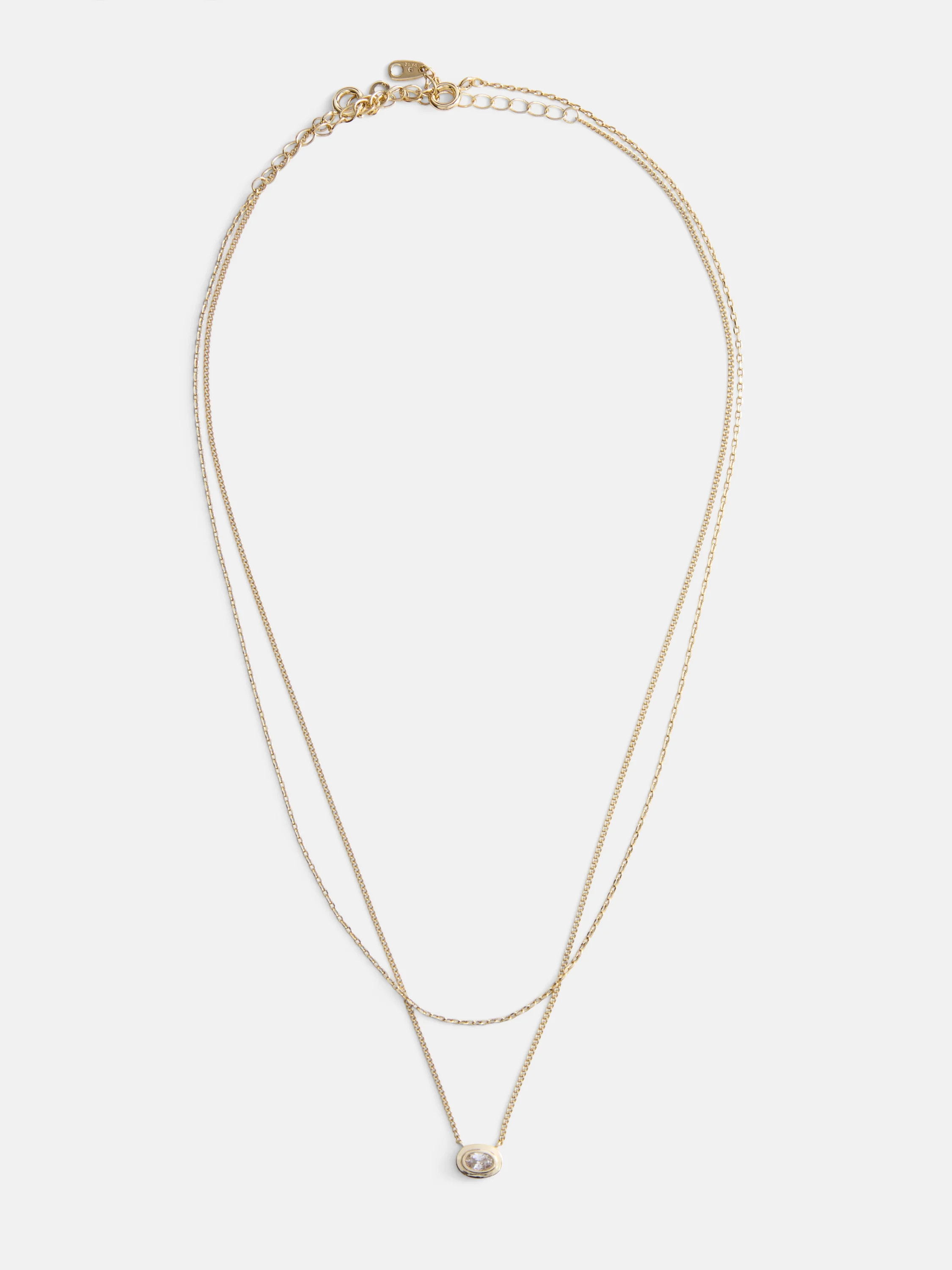 Free Assembly Women's 14K Gold Plated Cubic Zirconia Layered Necklace Set, 15" + 2" Extender; 16"... | Walmart (US)