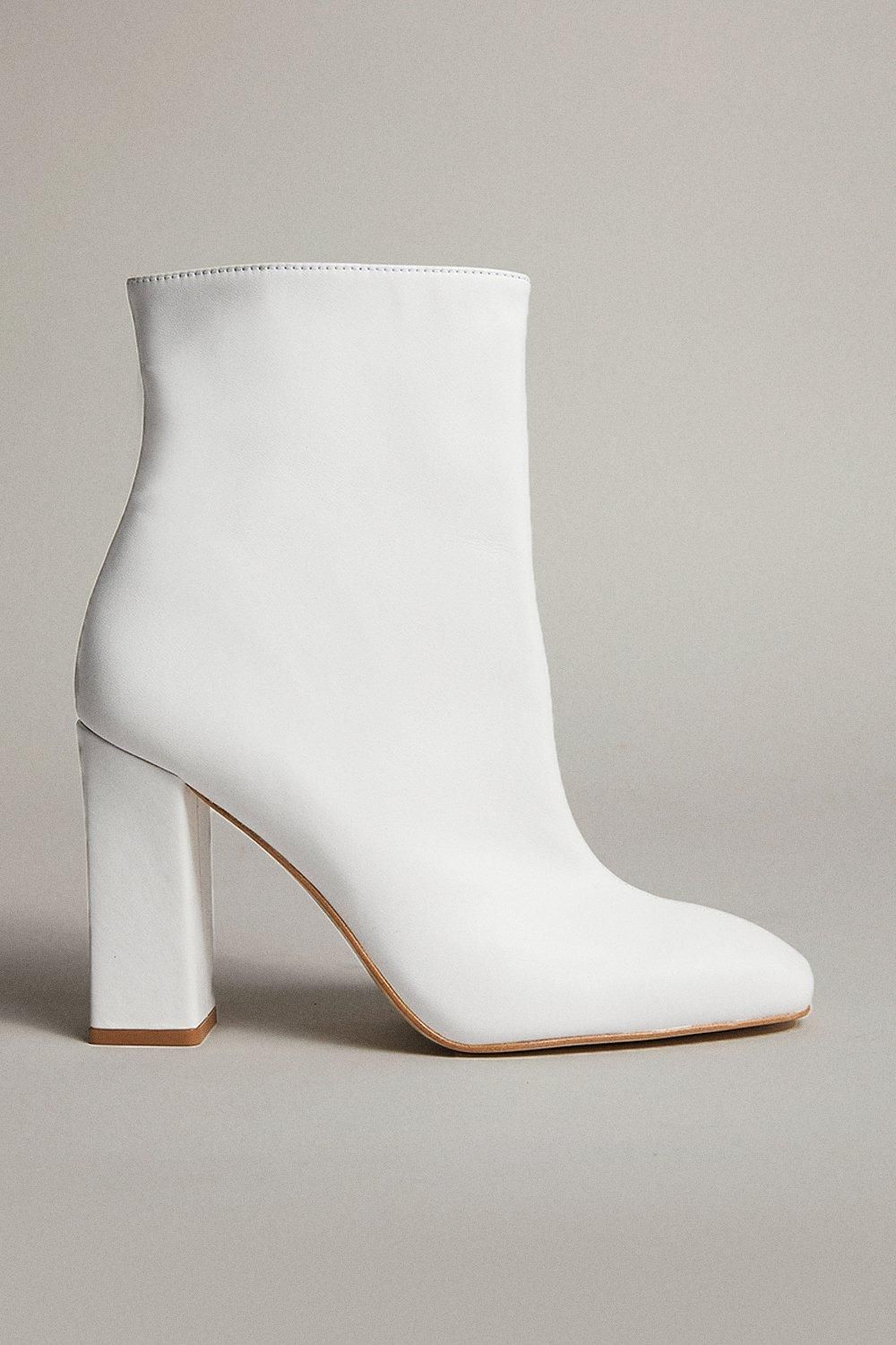 Premium Leather Heeled Ankle Boot | Karen Millen UK & IE