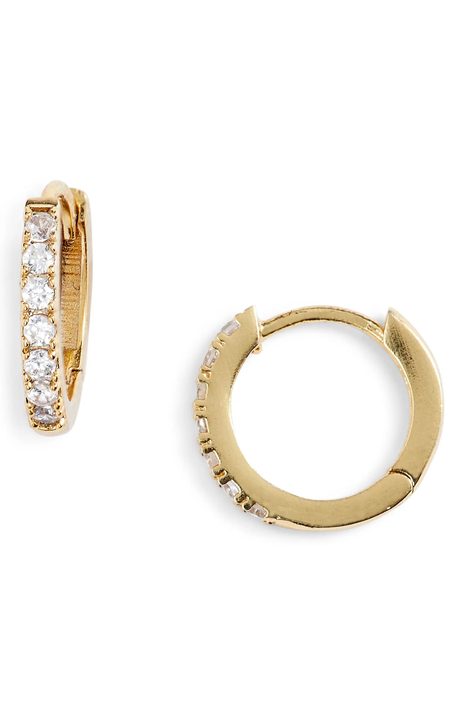 Crystal Pavé Huggie Hoop Earrings | Nordstrom