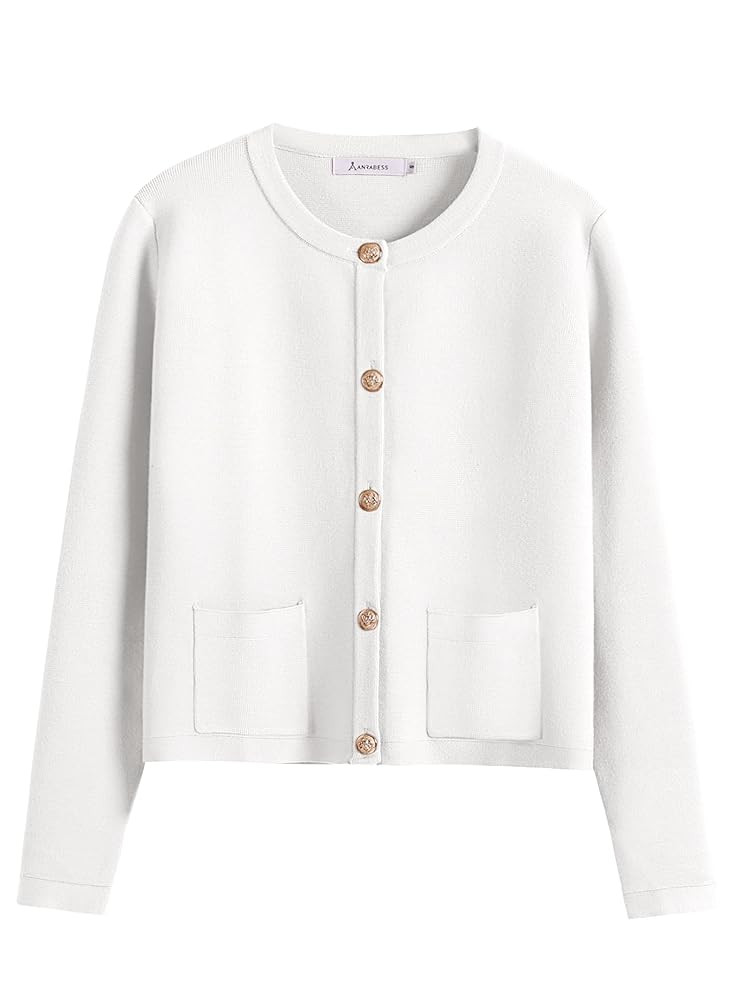 ANRABESS Women Striped Cardigan Sweaters Button Down Cropped Knit Lady Jackets Coat 2025 Fall Out... | Amazon (US)