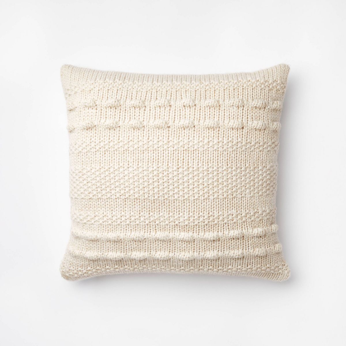 Bobble Knit Striped Square Throw Pillow Cream - Threshold™ designed with Studio McGee | Target