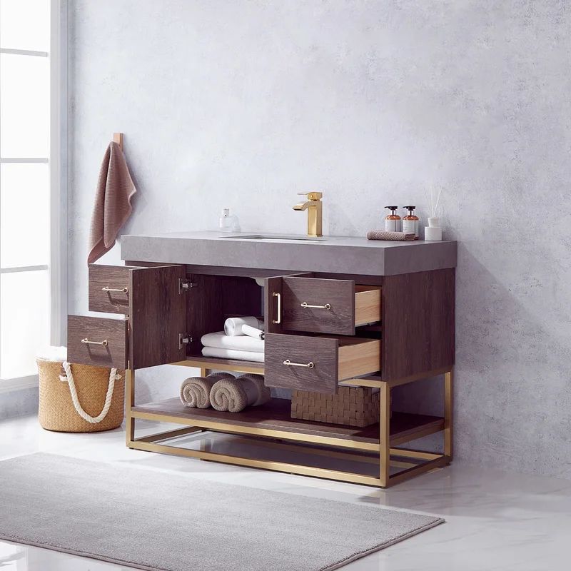 Annice 48'' Single Bathroom Vanity with Cultured Marble Top | Wayfair North America