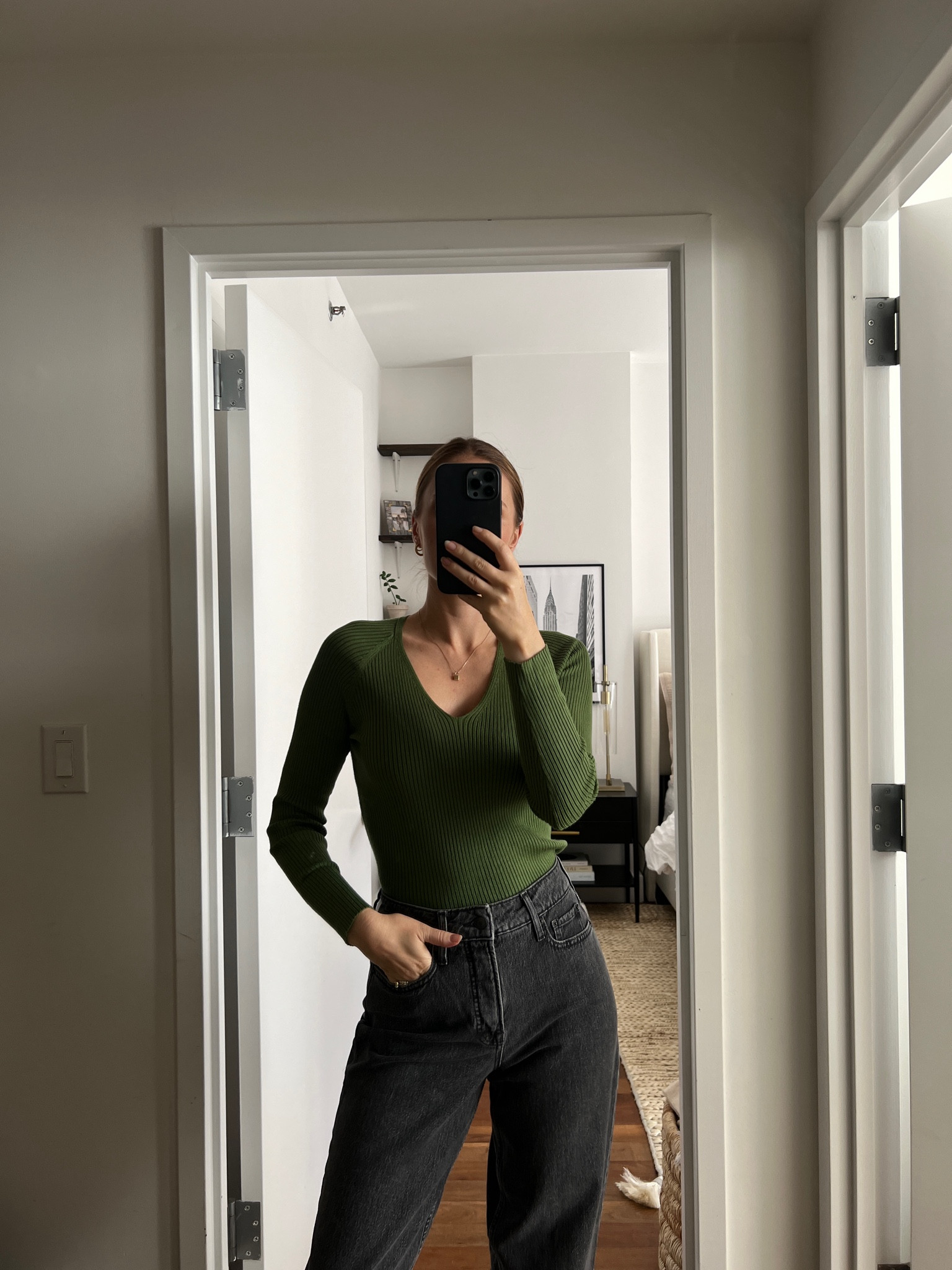 The cutest green sweater from Walmart! Such a cute color at a great price #walmartpartner #walmartfashion 

#LTKstyletip #LTKunder100 #LTKunder50