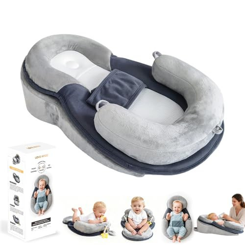 LOVE MAGE Baby Feeding Pillow, Anti Overflow Breast Feeding Pillow, Baby Lounger & Tummy Time Mat, Detachable Design | Amazon (US)