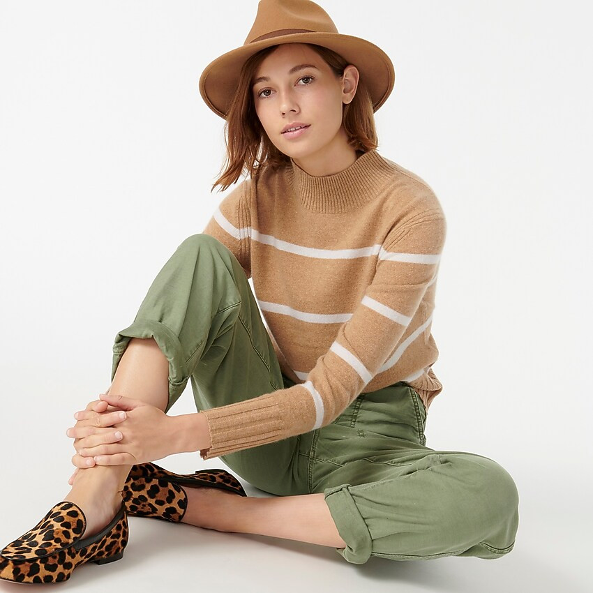 Cashmere mockneck sweater in stripe | J. Crew US
