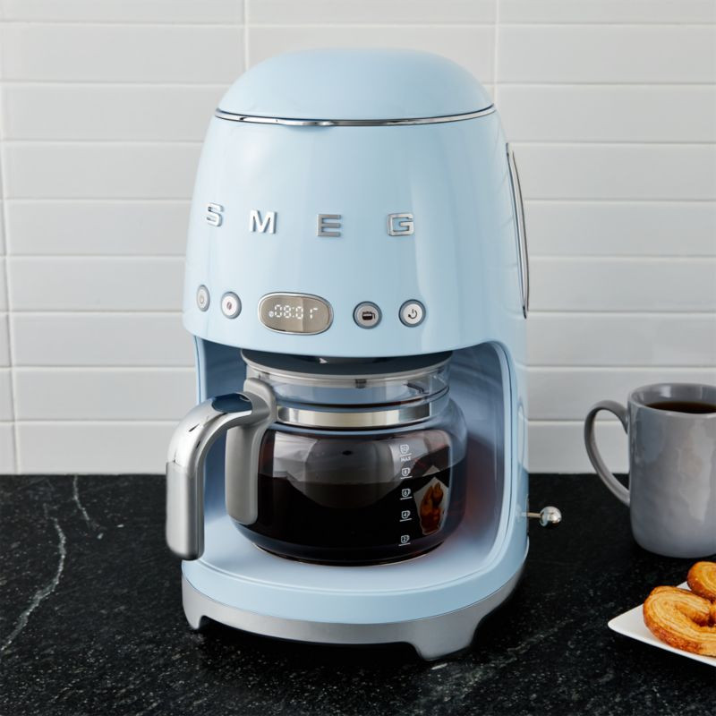Smeg Pastel Blue Drip Coffee Maker + Reviews | Crate & Barrel | Crate & Barrel