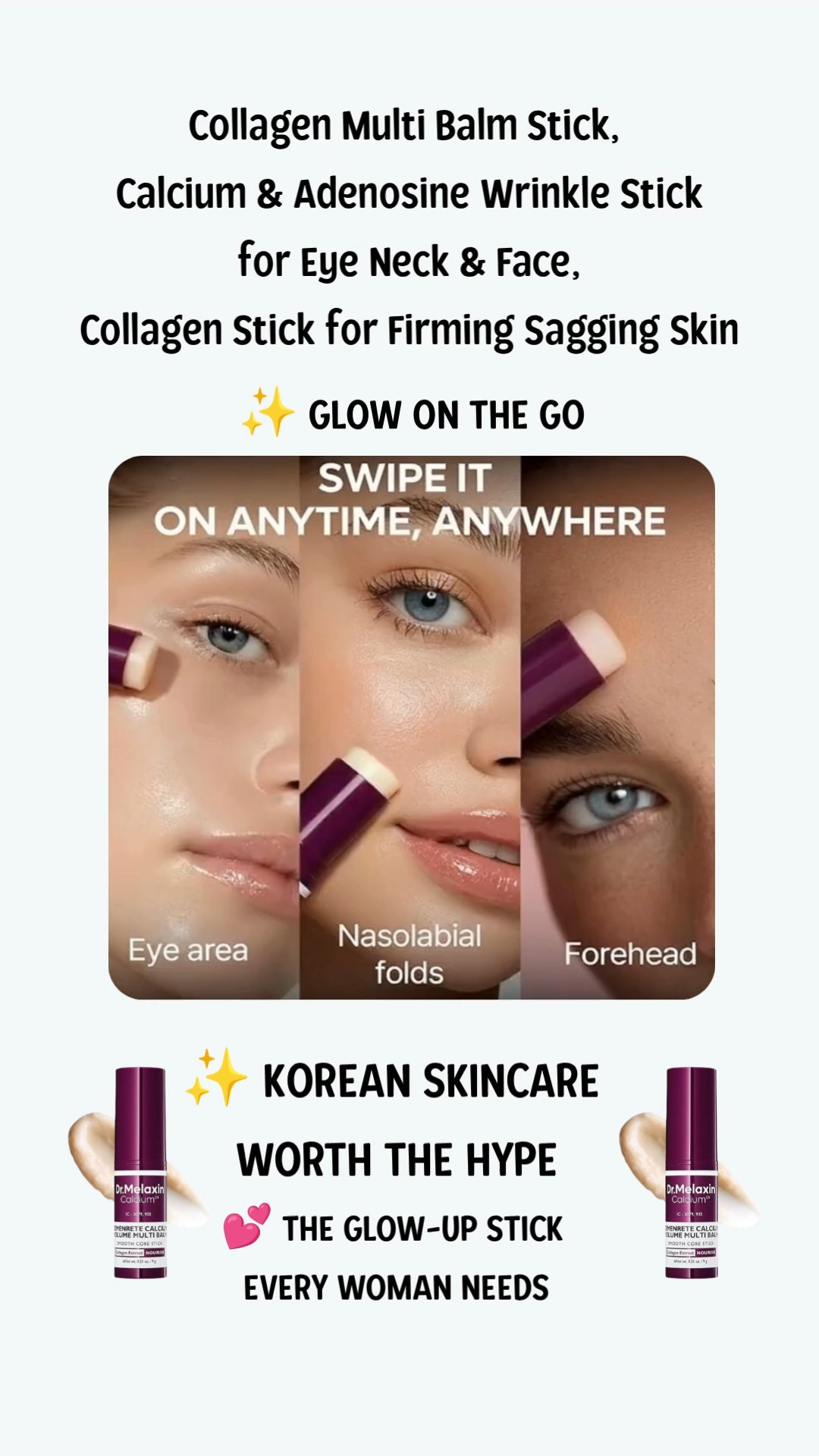 ✨ THE KOREAN BEAUTY SECRET I'M KEEPING IN MY PURSE ✨

If you're looking for an easy way to add hydration and glow to your skincare routine throughout the day, the Dr. Melaxin Collagen Multi Balm Stick is a beauty must-have. This Korean skincare favorite is designed to be applied anytime, anywhere for quick and convenient skincare touch-ups.

💖 Convenient balm stick application
✨ Korean beauty favorite
💖 Infused with collagen, calcium & adenosine
✨ Perfect for on-the-go skincare
💖 Great for travel and everyday use
✨ Fits easily in your purse or makeup bag

Whether you're refreshing your skincare before an event, traveling, or simply adding a little extra glow throughout the day, this beauty stick is one of those products you'll reach for again and again.

#KBeauty #KoreanSkincare #CollagenBalm #BeautyFinds #SkincareRoutine #GlowUp #SelfCareEssentials #AmazonBeauty #LTKBeauty #BeautyFavorites

 

 #LTKselfcare #LTKSaleAlert #LTKBeauty