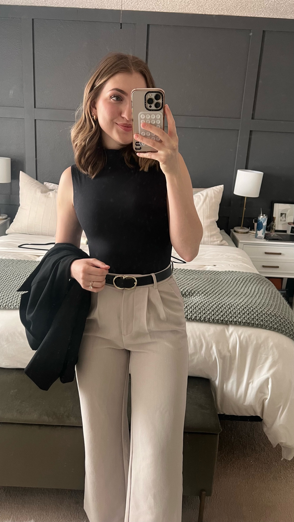 Professional girlie outfit 💅🏻 tailored wide leg pants, work outfits outfit ideas, sloane pants, curve love tailored pants, Abercrombie finds, Amazon finds, mockneck turtleneck black bodysuit, professional work office outfits 

#LTKstyletip #LTKsalealert #LTKworkwear